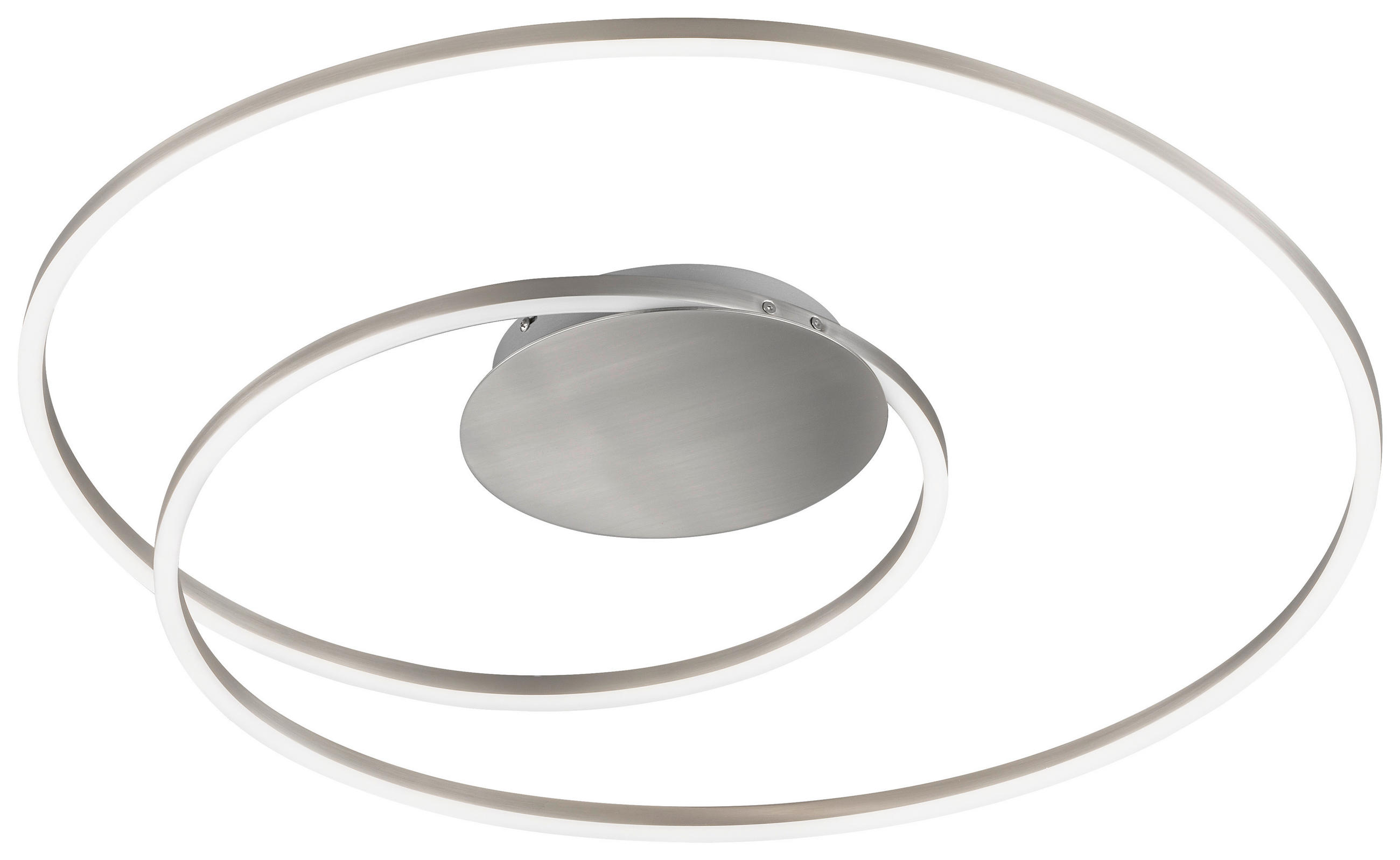 LED-DECKENLEUCHTE Holy 68/8 cm   - Nickelfarben, Design, Metall (68/8cm) - Fischer & Honsel