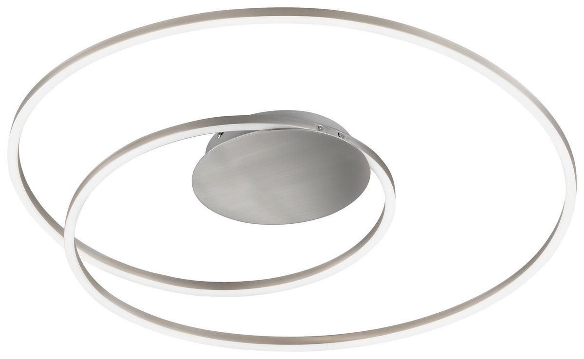 LED-DECKENLEUCHTE  68/8 cm    - Nickelfarben, Design, Metall (68/8cm) - Fischer & Honsel