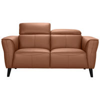2-SITZER-SOFA Cognac Echtleder  - Cognac, KONVENTIONELL, Leder/Holz (164/92,5/96,5cm) - MID.YOU
