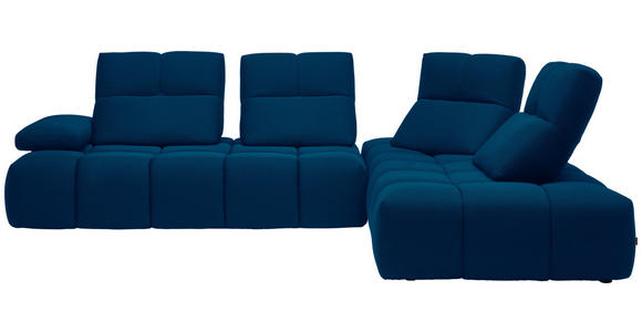 ECKSOFA in Struktur Blau 313/233 cm - Blau/Schwarz, Design, Kunststoff/Textil (313/233cm) - Emilio Belluti
