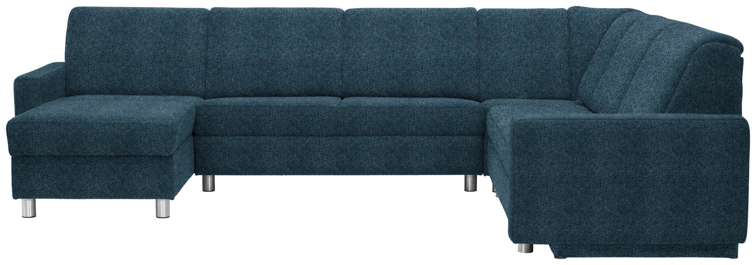 WOHNLANDSCHAFT  in Chenille Blau  - Blau/Alufarben, KONVENTIONELL, Kunststoff/Textil (158/322/236cm) - Sedda