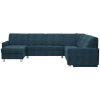 WOHNLANDSCHAFT  in Chenille Blau  - Blau/Alufarben, KONVENTIONELL, Kunststoff/Textil (158/322/236cm) - Sedda