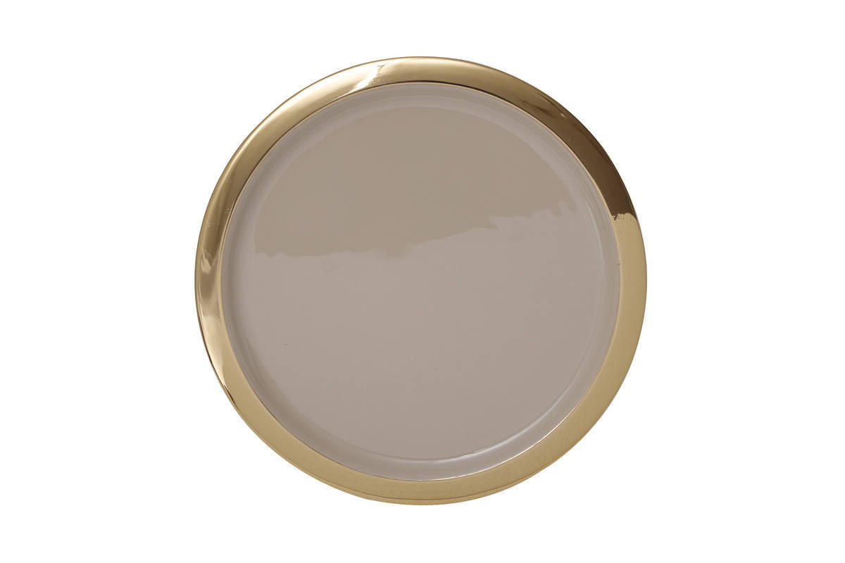 TÅRTFAT 29/14 cm  - taupe/guldfärgad, Trend, metall (29/14cm) - Kayoom