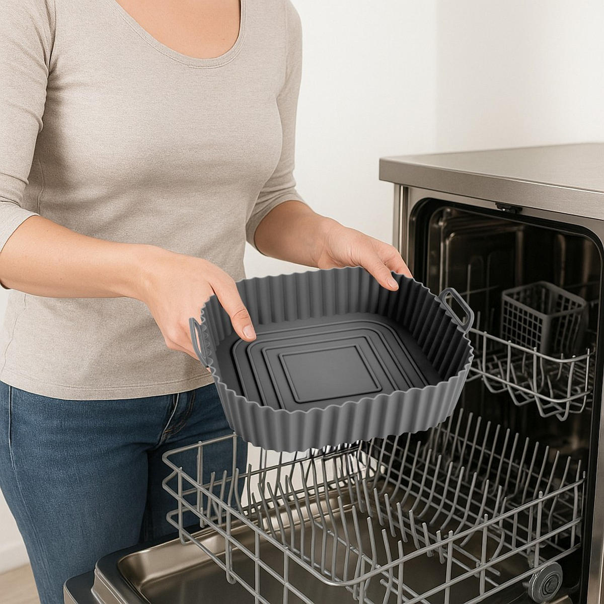 BACKFORMENSET KitchBo  - Schwarz/Grau, Basics, Kunststoff (20,2/15,9/6,3cm)