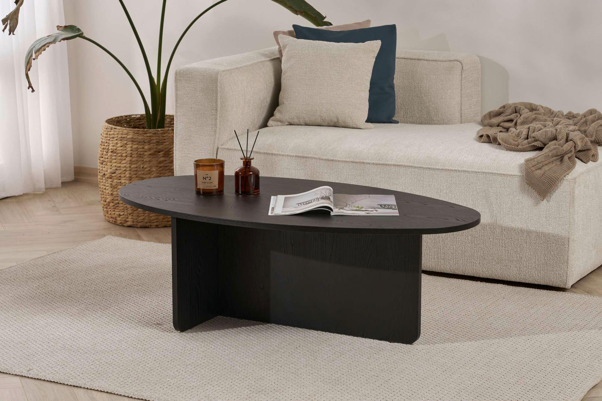 Mid.you Couchtisch Schwarz 40x65x120 cm