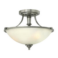 TAKLAMPA Elstead Truman 40.6/30.5 cm  - nickelfärgad, Romantik / Lanthus, metall/glas (40.6/30.5cm) - Elstead Lighting