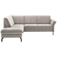 ECKSOFA in Flachgewebe Beige  - Beige/Schwarz, Konventionell, Textil/Metall (190/241cm) - Beldomo Comfort