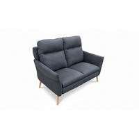2-SITZER-SOFA  in Mikrofaser Blau Skandinavisch, Modern  - Blau/Buchefarben, Design, Holz/Textil (145/110/92cm) - Livetastic