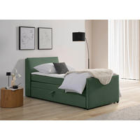BOXSPRING-ÁGY 100/200 cm  zöld  - fekete/zöld, Modern, textil/fa (100/200cm) - MID.YOU