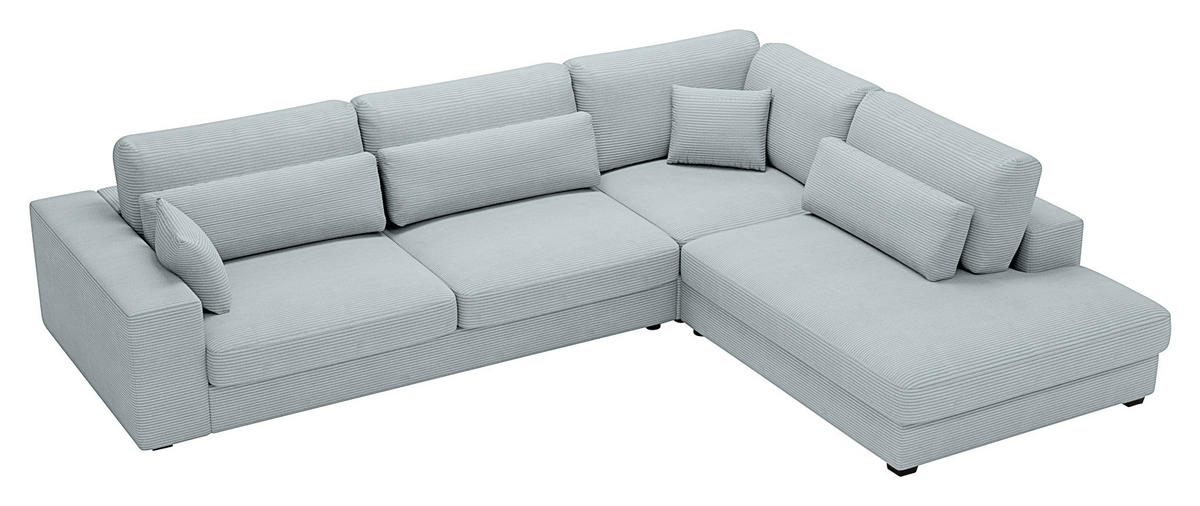 ECKSOFA in Cord Pastellgrün  - Pastellgrün/Schwarz, Konventionell, Kunststoff/Textil (314/250cm) - Carryhome