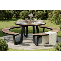 GARTENTISCHGRUPPE  - Anthrazit/Teakfarben, MODERN, Kunststoff/Metall (239/75cm) - Ambia Garden