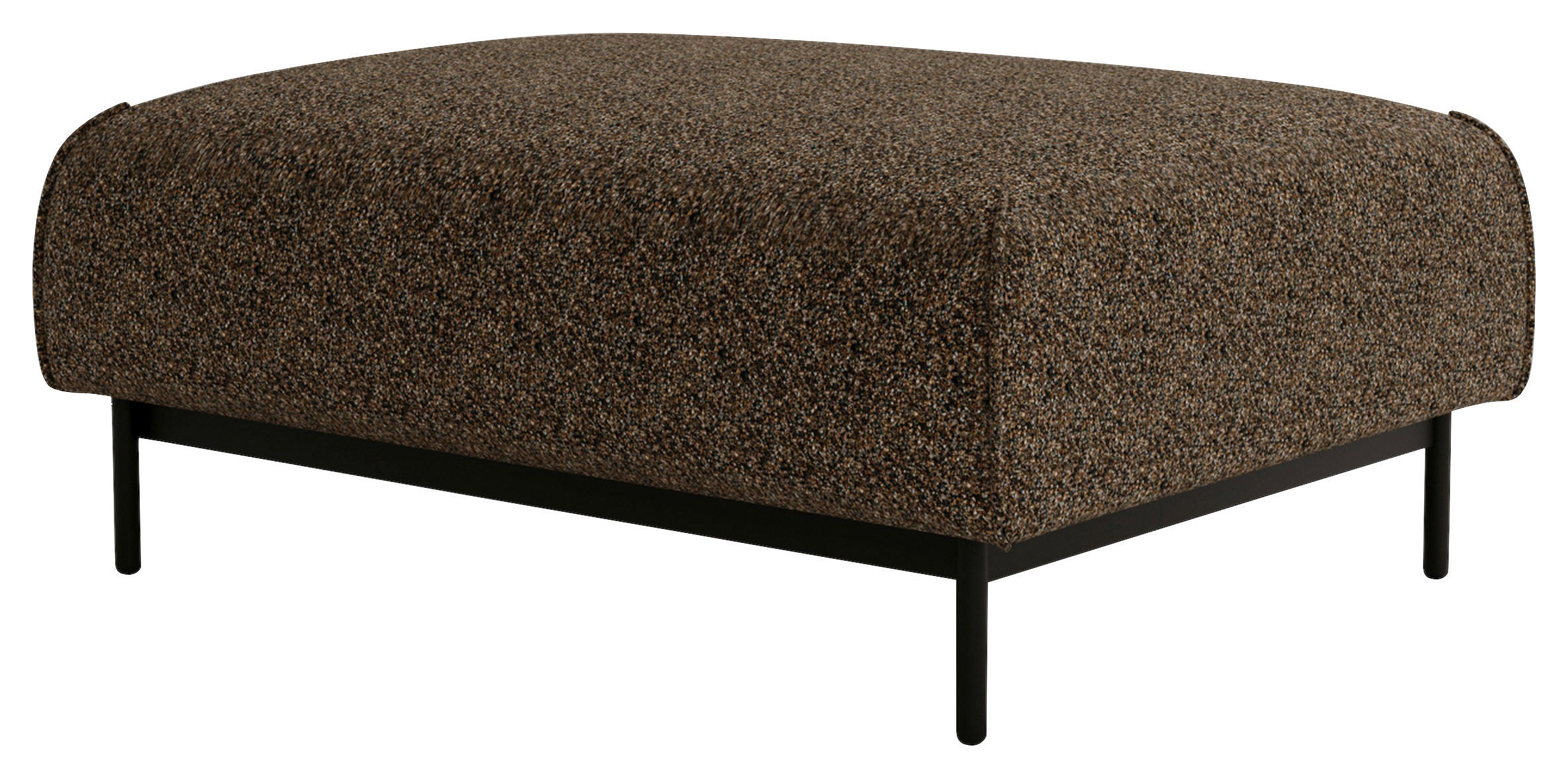 HOCKER Chenille Braun  - Schwarz/Braun, Design, Textil/Metall (100/42/97cm) - Livetastic