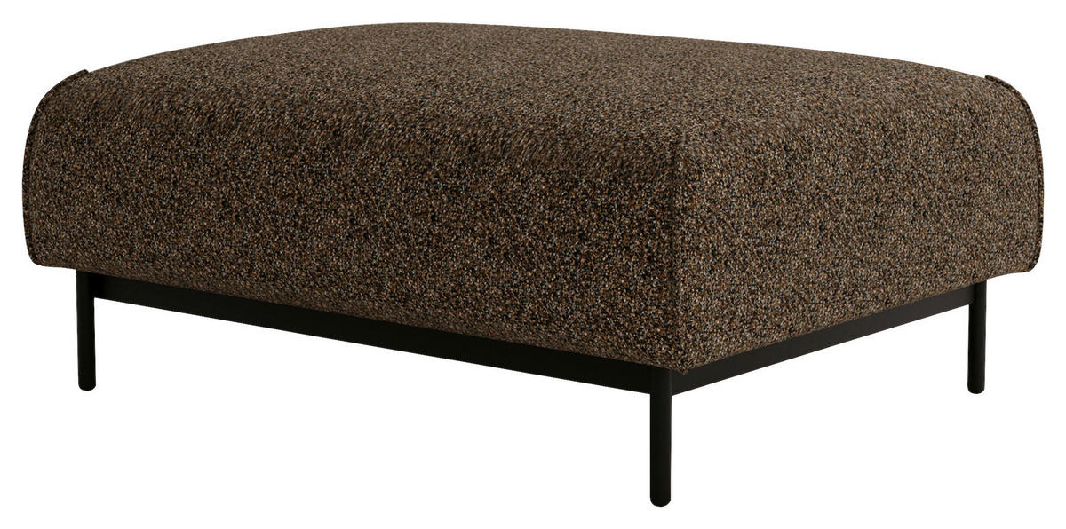 HOCKER Chenille Braun  - Schwarz/Braun, Design, Textil/Metall (100/42/97cm) - Livetastic
