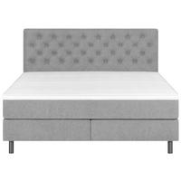 BOXSPRINGBETT 140/200 cm  in Hellgrau  - Silberfarben/Hellgrau, KONVENTIONELL, Textil/Metall (140/200cm) - Welnova