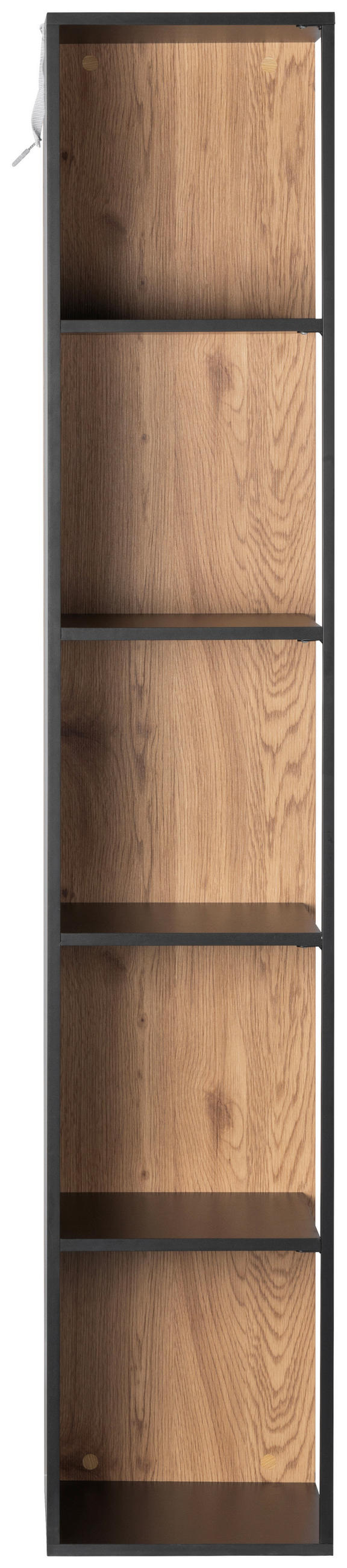 ECKREGAL in 34/185/34 cm Naturfarben, Schwarz  - Schwarz/Naturfarben, Design, Holzwerkstoff/Metall (34/185/34cm) - MID.YOU