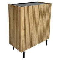 HIGHBOARD LINO  in 80/95/40 cm  - Eichefarben/Schwarz, Design, Holzwerkstoff/Metall (80/95/40cm) - Xora