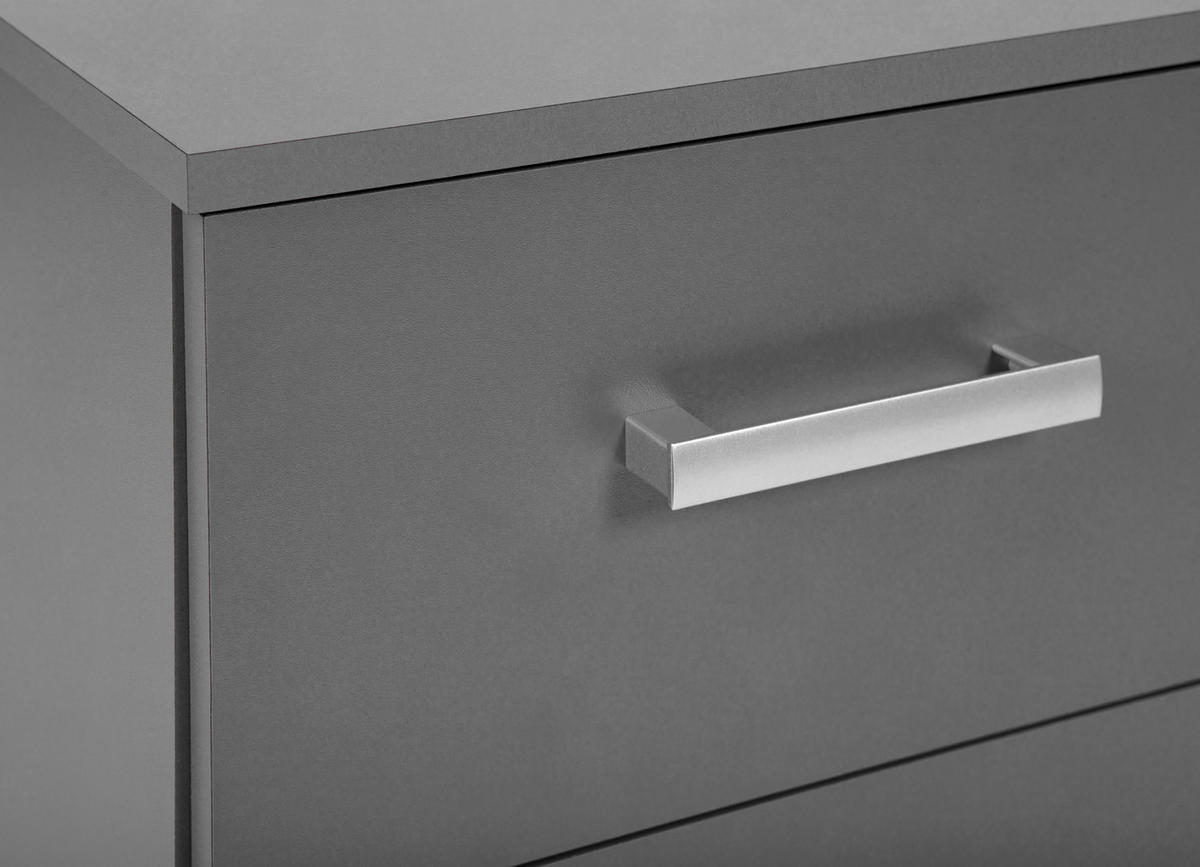 KOMMODE  in  - Silberfarben/Graphitfarben, Basics, Holzwerkstoff/Metall (41,20/40/50,8cm) - MID.YOU