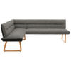 ECKBANK in Textil Anthrazit, Grau  - Eichefarben/Anthrazit, Design, Holz/Textil (162/237cm) - Koinor