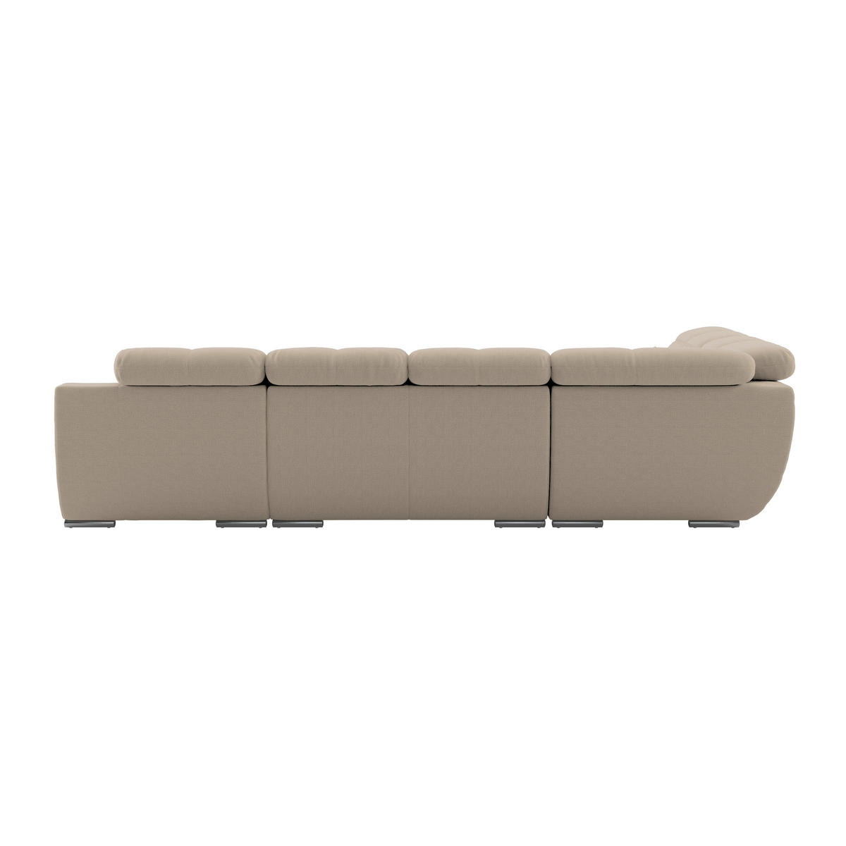 WOHNLANDSCHAFT MULTI Braun Chenille  - Chromfarben/Braun, MODERN, Textil/Metall (228/345/184cm) - Livetastic