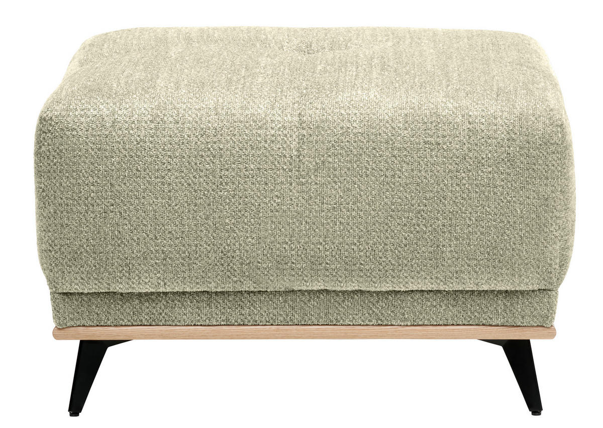 HOCKER Chenille Beige  - Beige/Schwarz, MODERN, Holz/Textil (73/47/73cm) - home24