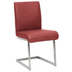 SCHWINGSTUHL  in Stahl Mikrofaser  - Edelstahlfarben/Rot, Design, Holzwerkstoff/Textil (48/91/60cm) - Dieter Knoll