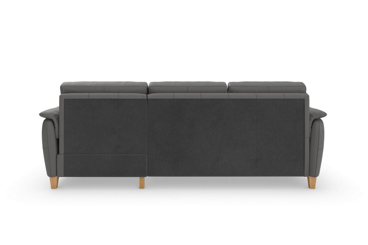 ROHOVÁ SEDAČKA, textil, koža, mokka - farba duba/mokka, Basics, koža/drevo (244/163cm) - Sit & More