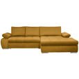 ECKSOFA  in Flachgewebe Gelb  294/173 cm  - Chromfarben/Gelb, Design, Kunststoff/Textil (294/173cm) - Carryhome