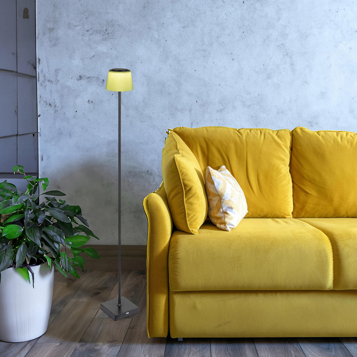 BREZŽIČNA STOJEČA SVETILKA     14/14/120 cm          - črna/temno zelena, Design, kovina/umetna masa (14/14/120cm) - Globo