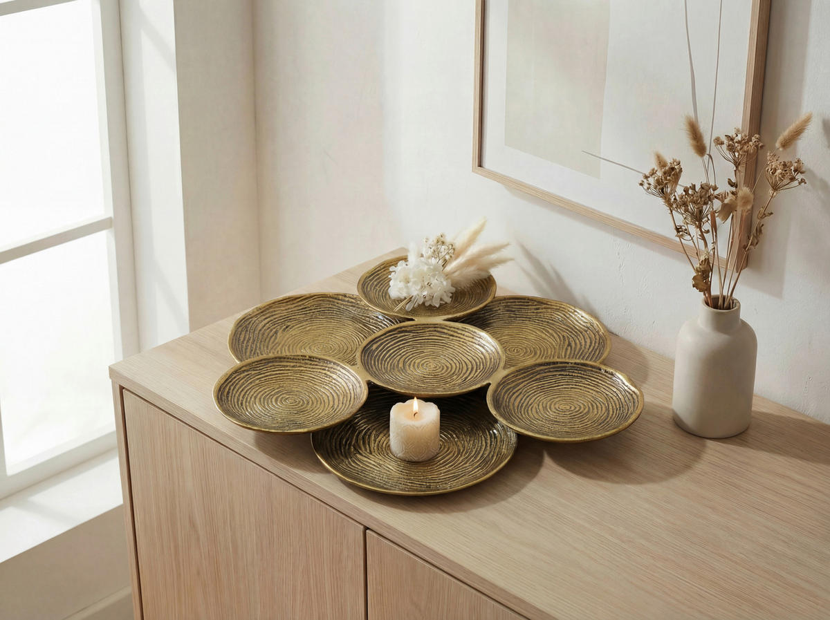 OKRASNA SKLEDA     44/44/4 cm         - zlate barve, Design, kovina (44/44/4cm) - Livetastic
