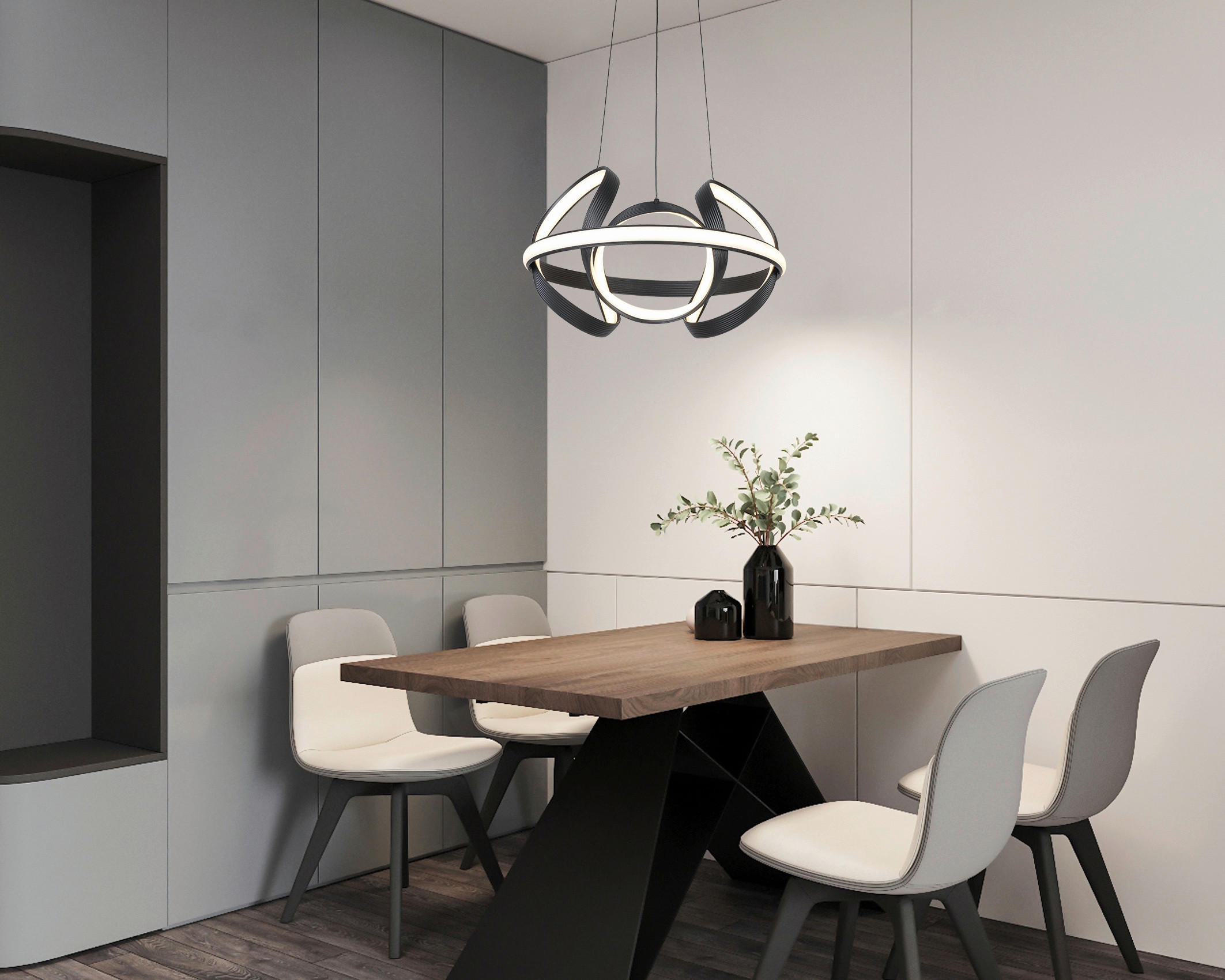 HÄNGELEUCHTE 41,5/120 cm    - Schwarz, Trend, Kunststoff/Metall (41,5/120cm) - Collet's Monde