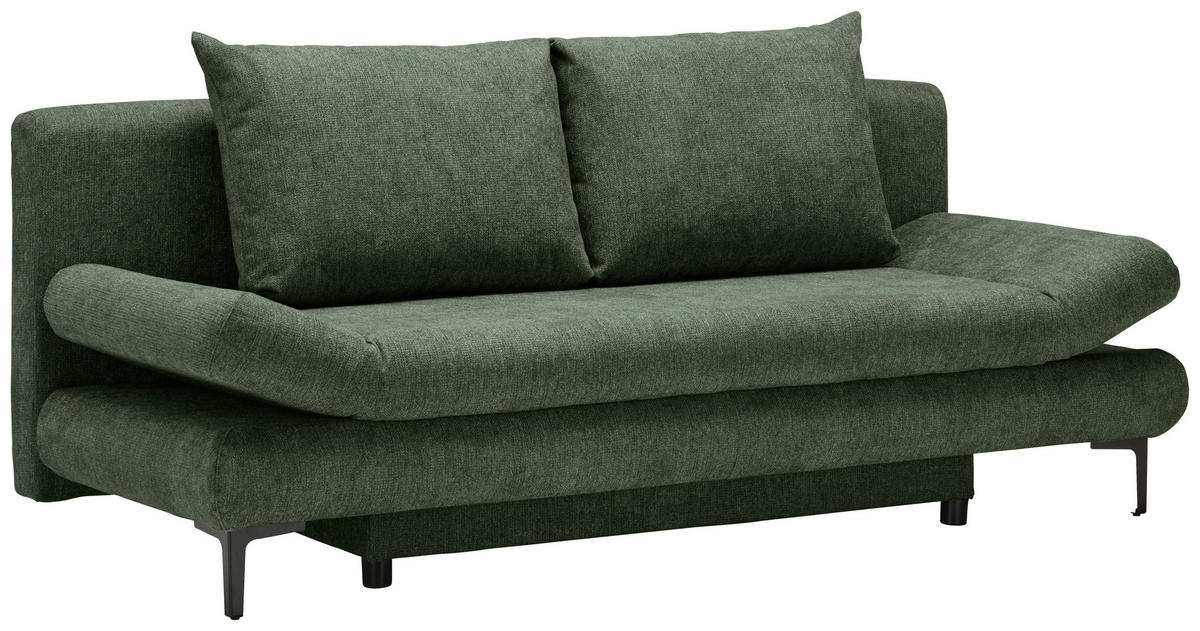 BÄDDSOFFA i flatväv mörkgrön  - svart/mörkgrön, Modern, textil (191/42-76/86cm) - MID.YOU