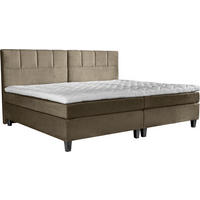 BOXSPRINGBETT 240/200 cm  in Grau, Beige  - Wengefarben/Beige, Trend, Holz/Textil (240/200cm) - Esposa