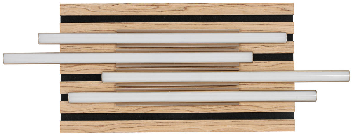 DECKENLEUCHTE    70/26,5/7 cm  - Eichefarben/Schwarz, Trend, Holzwerkstoff/Kunststoff (70/26,5/7cm) - Novel