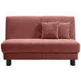 SCHLAFSOFA Cord Rot  - Rot/Schwarz, Design, Textil/Metall (145/85/100cm) - Carryhome