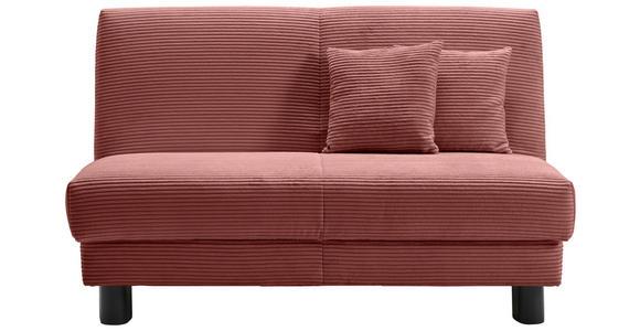 SCHLAFSOFA Cord Rot - Rot/Schwarz, Design, Textil/Metall (145/85/100cm) - Carryhome