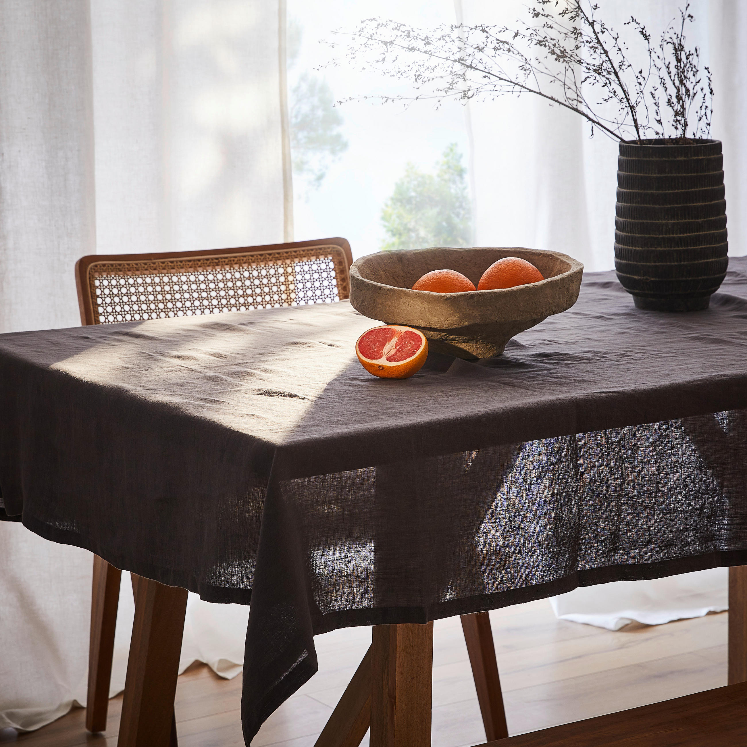 TISCHDECKE 140/180 cm - Anthrazit, Trend, Textil (140/180cm) - Ambiente