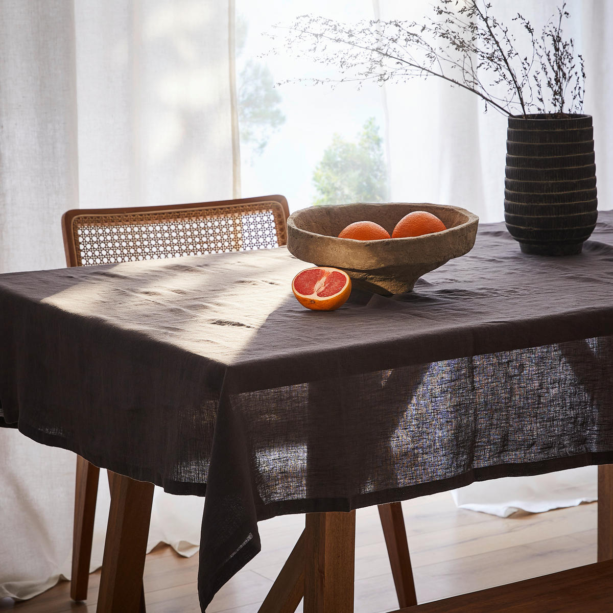 TISCHDECKE 140/180 cm  - Anthrazit, Trend, Textil (140/180cm) - Ambiente