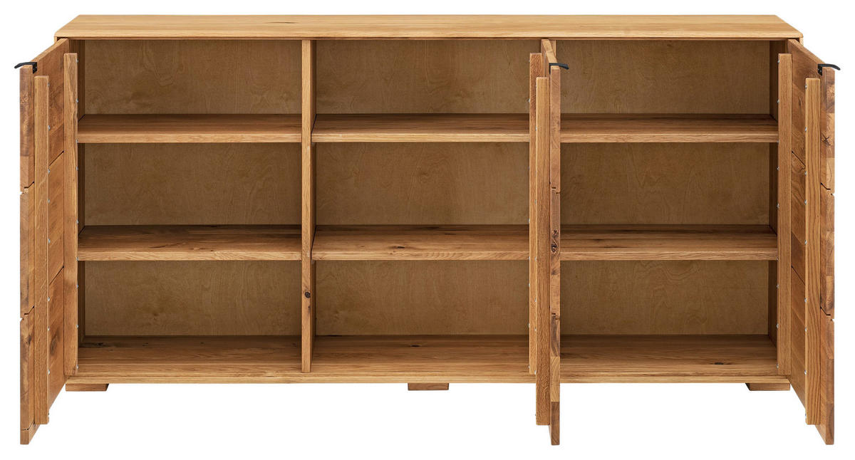 SIDEBOARD  180/85/42 cm  - Wildeiche/Anthrazit, Natur, Holz/Metall (180/85/42cm) - Linea Natura