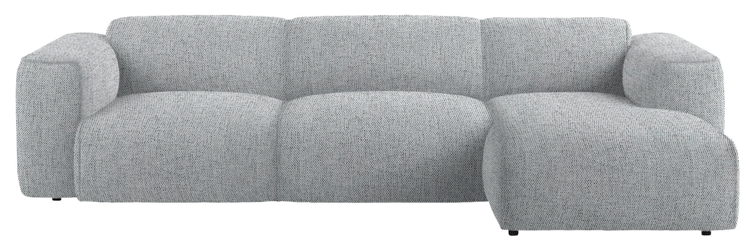 ECKSOFA Grau Webstoff Rücken echt  - Schwarz/Grau, Design, Kunststoff/Textil (290/171cm) - home24
