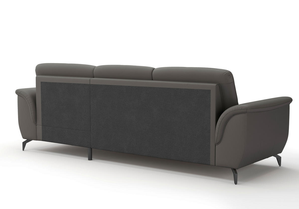 ECKSOFA in Vliesstoff Kombination Echtleder/Stoff Anthrazit  262/164 cm  - Anthrazit/Schwarz, MODERN, Leder/Textil (262/164cm) - Sit & More