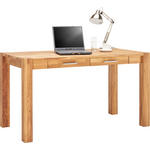 SCHREIBTISCH 140/70/76 cm  in Wildeiche  - Wildeiche/Alufarben, Natur, Holz/Kunststoff (140/70/76cm) - Linea Natura
