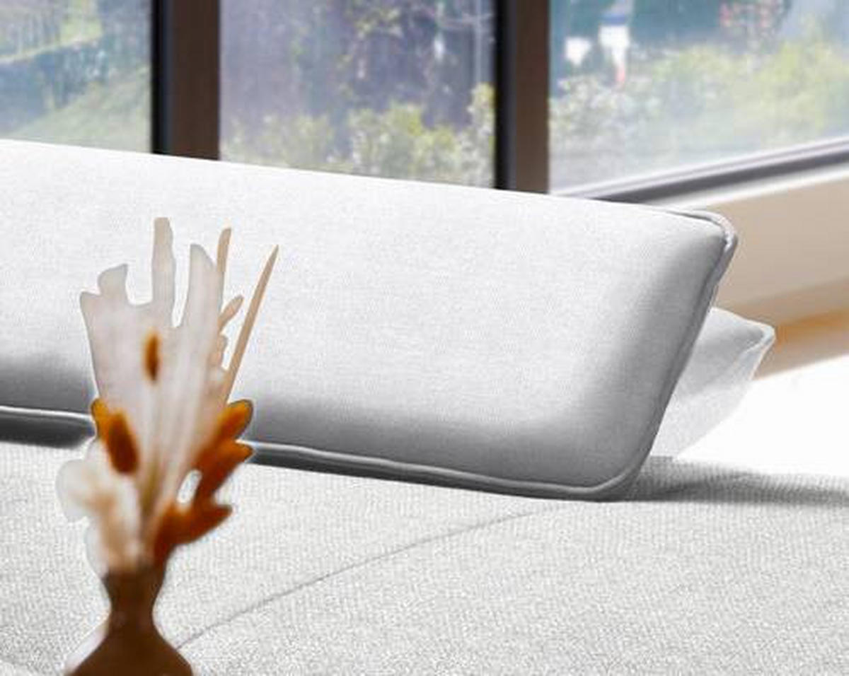 ECKSOFA in Flachgewebe Hellgrau  - Hellgrau/Schwarz, Design, Textil/Metall (301/191cm) - Moderano