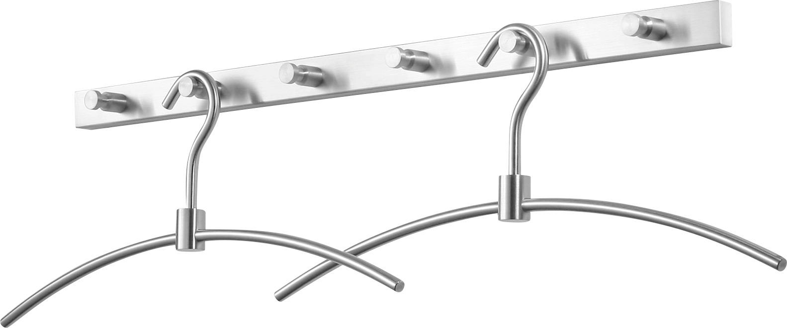 GARDEROBENLEISTE  in Edelstahlfarben  - Edelstahlfarben, Design, Metall (60cm) - Zack