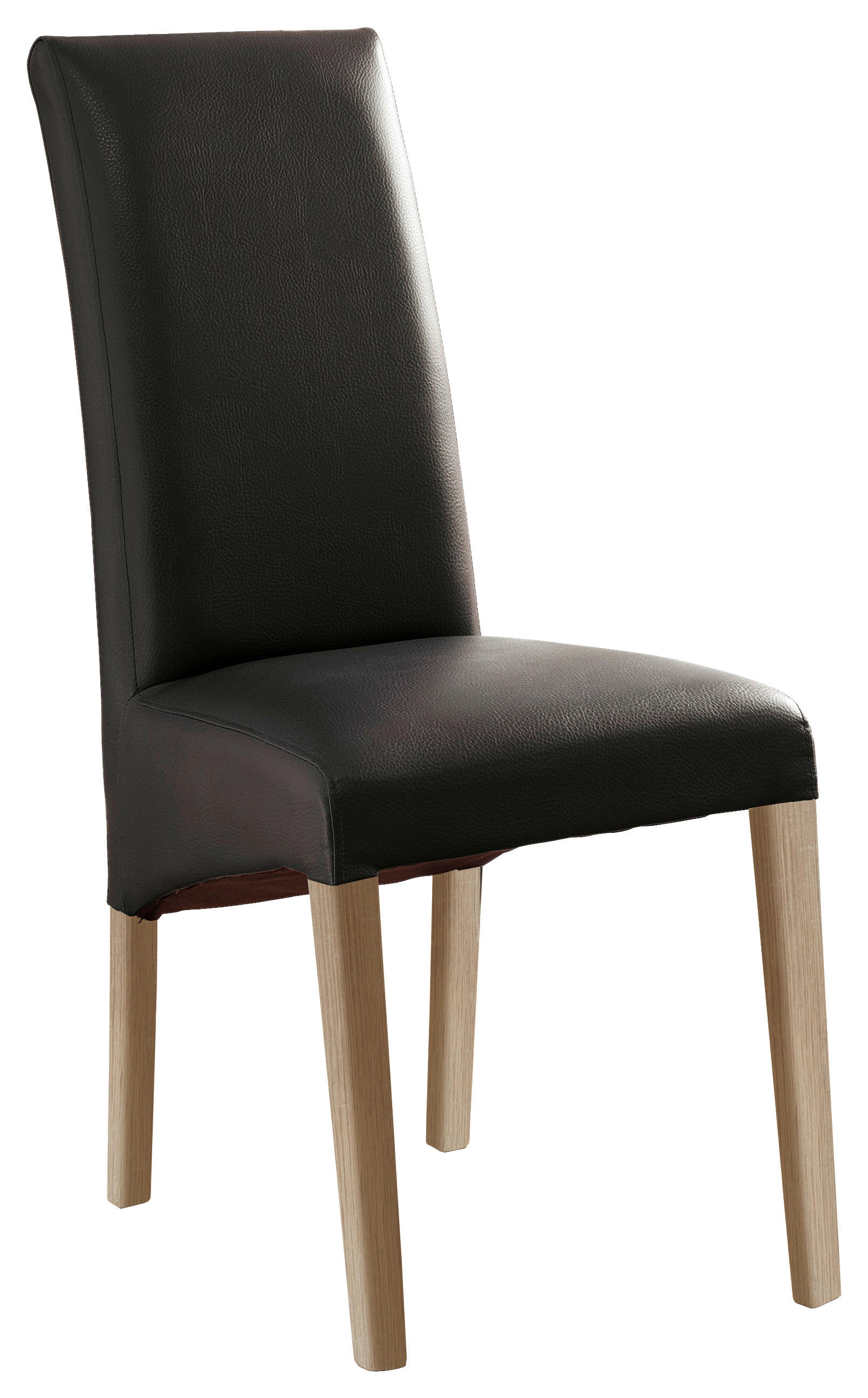 STUHL  in Lederlook Textil  - Schwarz/Sonoma Eiche, KONVENTIONELL, Holz/Textil (47/102/57cm) - Carryhome