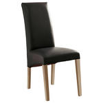 STUHL  in Lederlook Textil  - Schwarz/Sonoma Eiche, KONVENTIONELL, Holz/Textil (47/102/57cm) - Carryhome