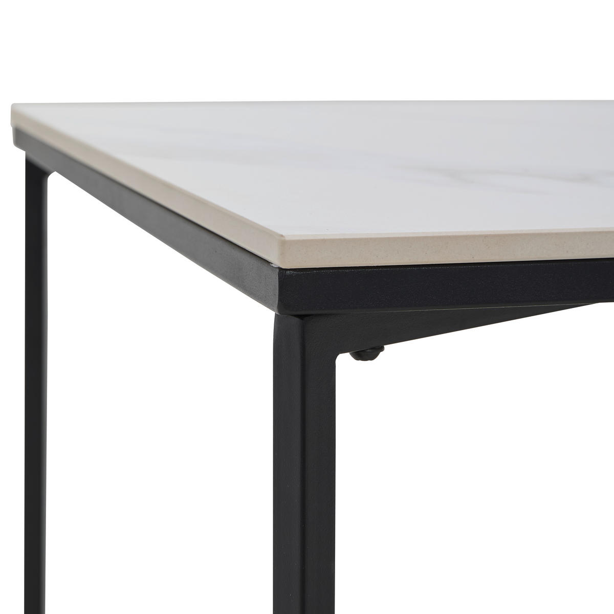 KONFERENČNÍ STOLEK, černá, bílá, kov, keramika, 120/43/60 cm - bílá/černá, Design, kov/keramika (120/43/60cm) - Livetastic