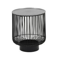 BEISTELLTISCH 41/41/46 cm Schwarz, Silberfarben rund  - Silberfarben/Schwarz, Design, Metall (41/41/46cm) - Boxxx