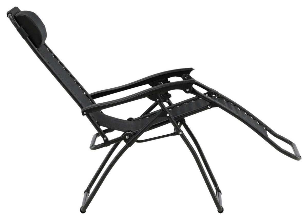 GARTEN-RELAXSESSEL 68/112/90 cm  - Schwarz, KONVENTIONELL, Kunststoff/Textil (68/112/90cm) - Gardenson