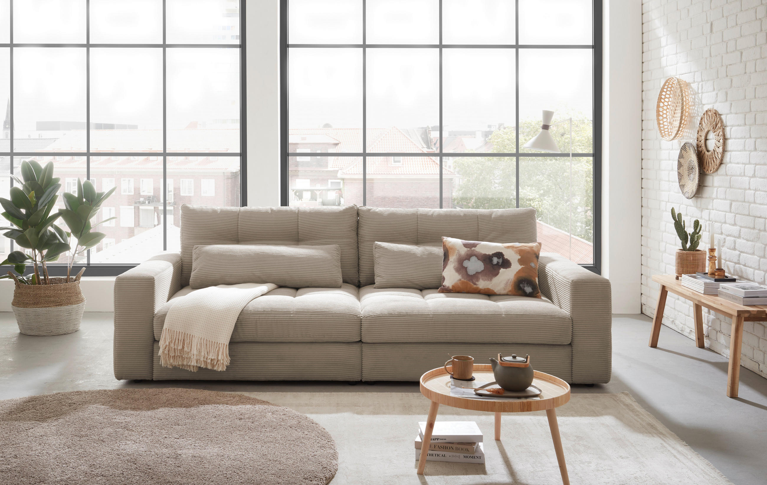 Livetastic Bigsofa Jasper Sand 265x94x122 cm