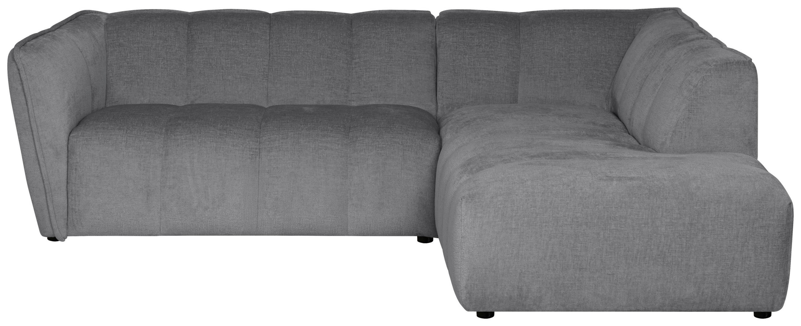 ECKSOFA LIVOLI in Chenille Hellgrau  230/218 cm  - Hellgrau/Schwarz, Design, Textil (230/218cm) - MID.YOU